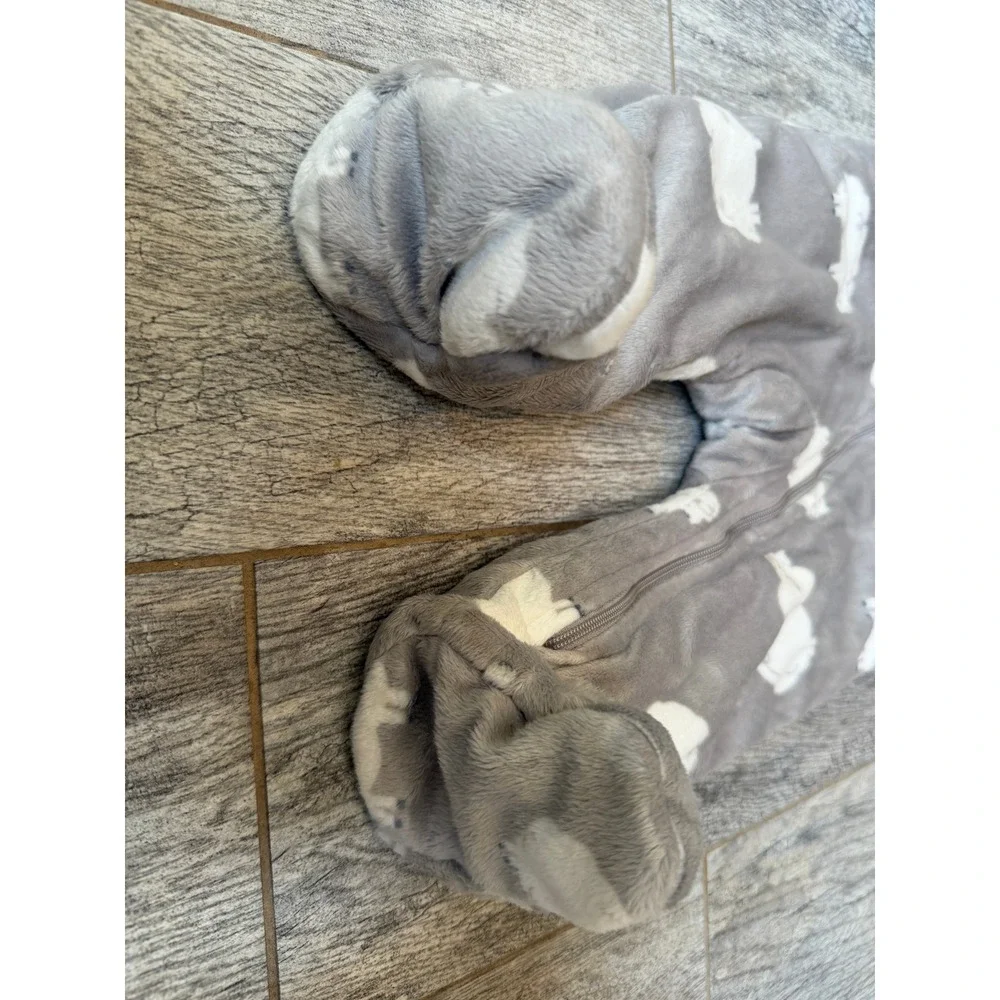 Carters Pram Suit Snowsuit 6 Months 6M Grey Sheep Fleece Hooded Footed NWT Baby